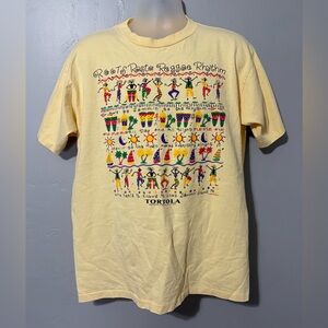 Vtg Roots Rasta Reggae Rhythm T-shirt Single Stitch Alore USA Tortola Sz L